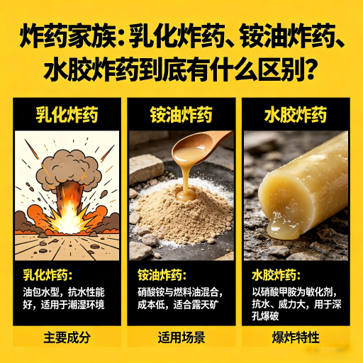 凉山炸药家族：乳化炸药、铵油炸药、水胶炸药到底有什么区别？